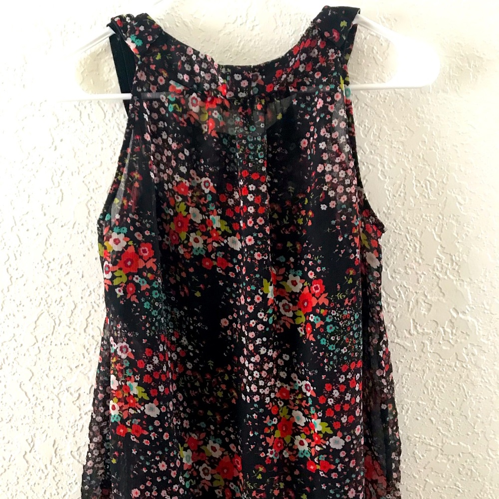 Byline by Byer California Black Floral Tank Top